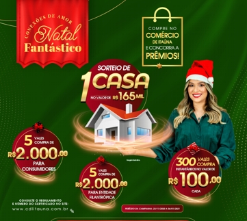 Campanha Natal Fantástico 2.020 sorteará uma casa