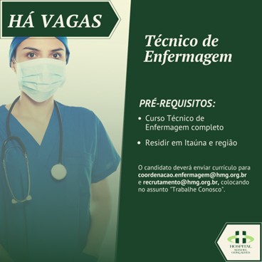 Hospital abre vagas de empregos