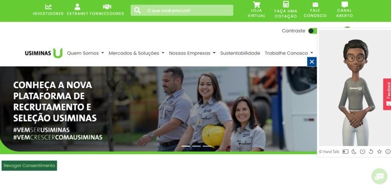 Site da Usiminas agora está acessível em libras