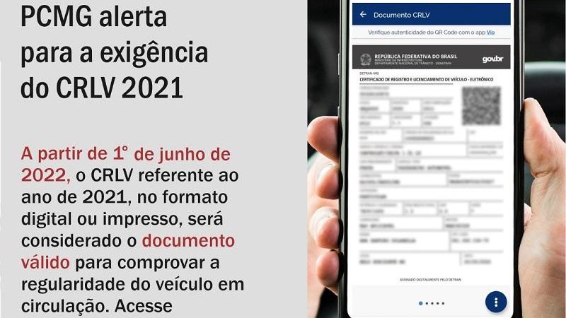 CRLV 2021 será obrigatório em Minas a partir desta quarta-feira, 1º
