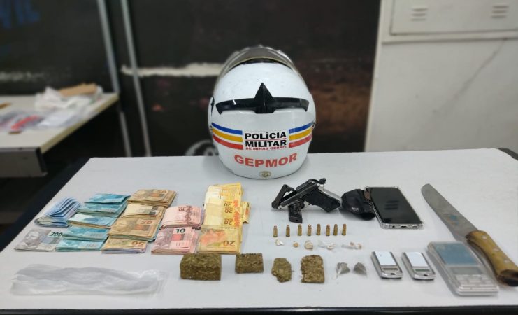 Casal é preso suspeito de tráfico de drogas e posse ilegal de arma de fogo