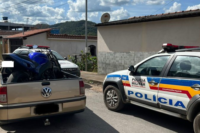 PM de Itaúna recupera motocicleta produto de crime no bairro Olaria