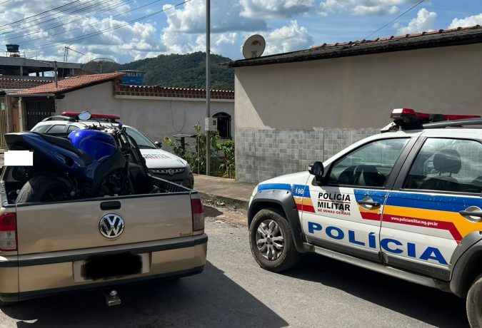 PM de Itaúna recupera motocicleta produto de crime no bairro Olaria