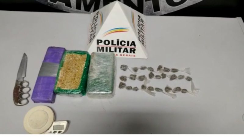 PM de Itaúna apreende drogas e um menor, mas suspeito de 20 anos conseguiu fugir