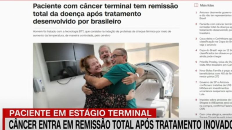 Paciente com câncer terminal tem remissão total da doença após tratamento desenvolvido por brasileiro