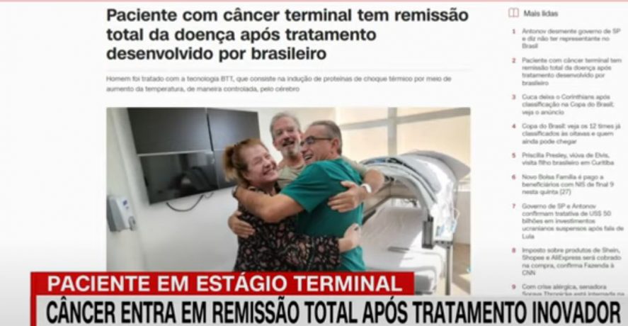 Paciente com câncer terminal tem remissão total da doença após tratamento desenvolvido por brasileiro