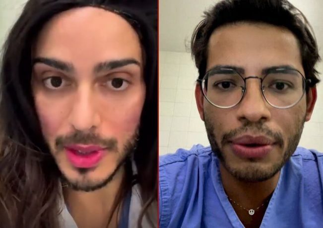 Vídeo: médico põe peruca em apoio a colega cuja  paciente disse que não gosta de ser atendida por  gay