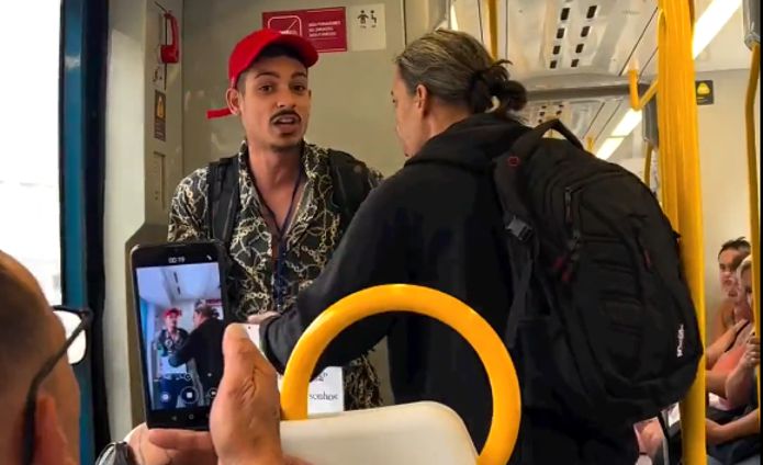 Vídeo: passageira tenta expulsar brasileiro de metrô em Portugal