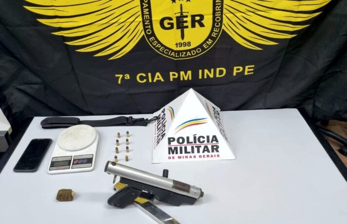 Militares apreendem submetralhadora artesanal, munições e maconha em Itaúna