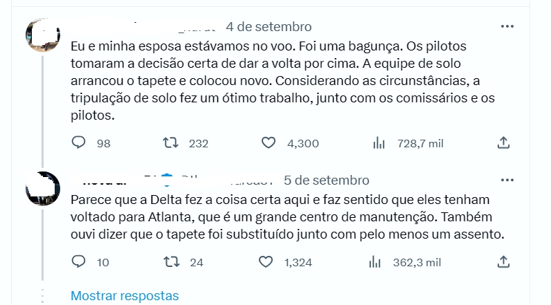 Passageiro sofre diarreia em avião e voo precisa retornar por conta de ‘sujeira extrema’