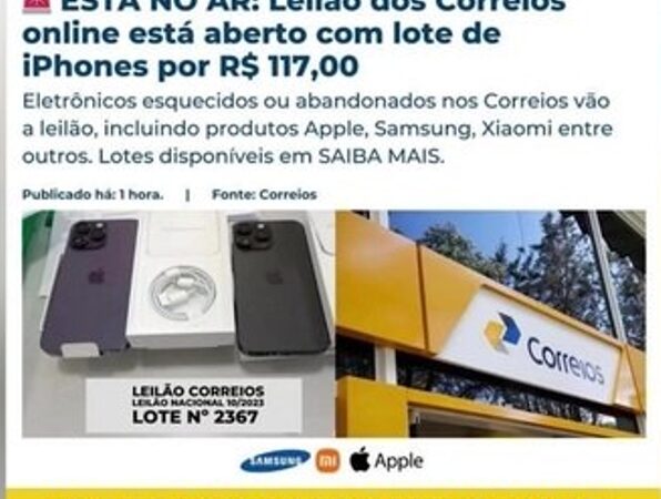 É falso: Correios não estão realizando leilão de encomendas abandonadas