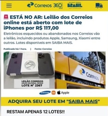 É falso: Correios não estão realizando leilão de encomendas abandonadas