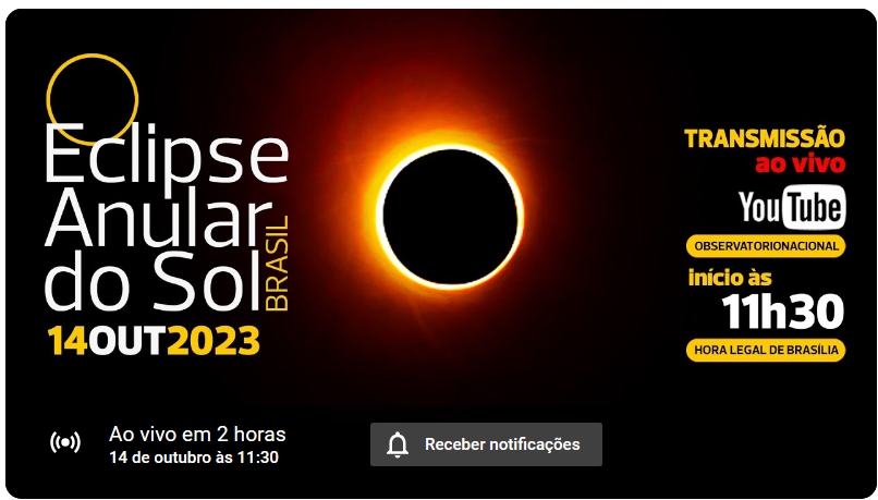 Eclipse anular do sol neste sábado, 14, poderá ser visto do Brasil. Veja o link para assistir ao vivo