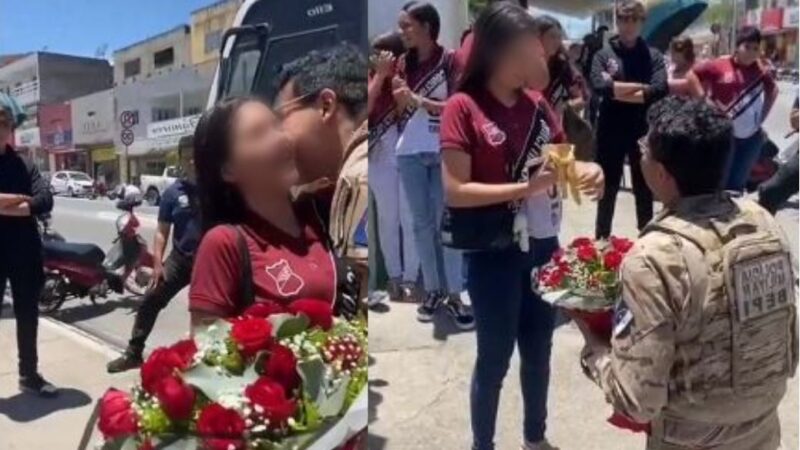 Vídeo: policial militar vai ser investigado por pedir adolescente em casamento