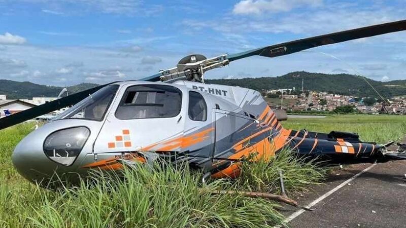Helicóptero faz pouso de emergência no Aeroporto Santos Dumont, em Pará de Minas