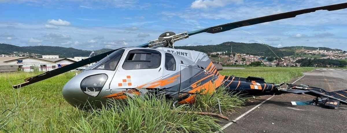 Helicóptero faz pouso de emergência no Aeroporto Santos Dumont, em Pará de Minas