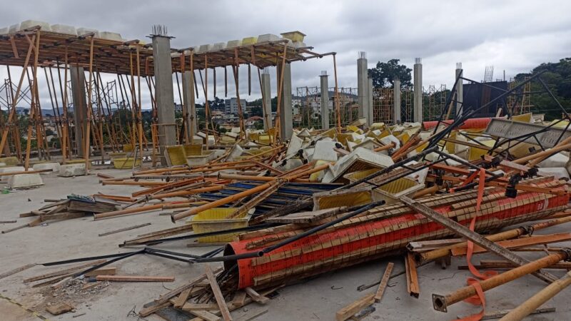 Três pessoas ficam feridas em desabamento de lage em obra no Boulevard Lago Sul