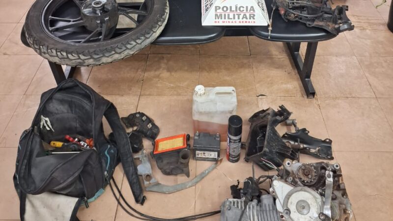 PM desmantela mais um desmanche de motocicletas em Itaúna