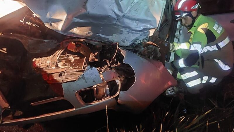 Colisão entre carro e caminhão deixa duas pessoas feridas na MG 431