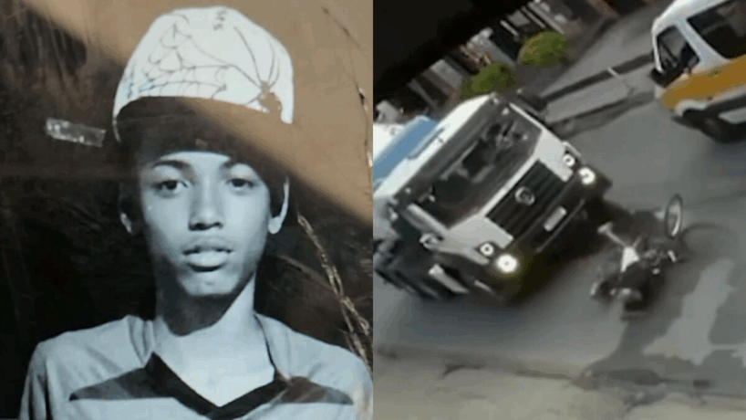 Vídeo: adolescente perde controle de bicicleta motorizada e morre atropelado por carreta em BH