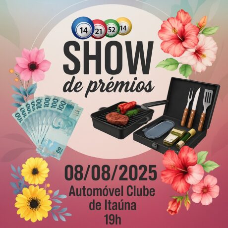 Vem aí mais um show de prêmios do Rotary Itaúna Cidade Educativa, dia 8 de agosto