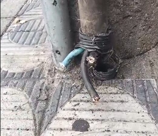 Vídeo: comerciante mostra prejuízo em sua lanchonete com o furto de cabos de energia