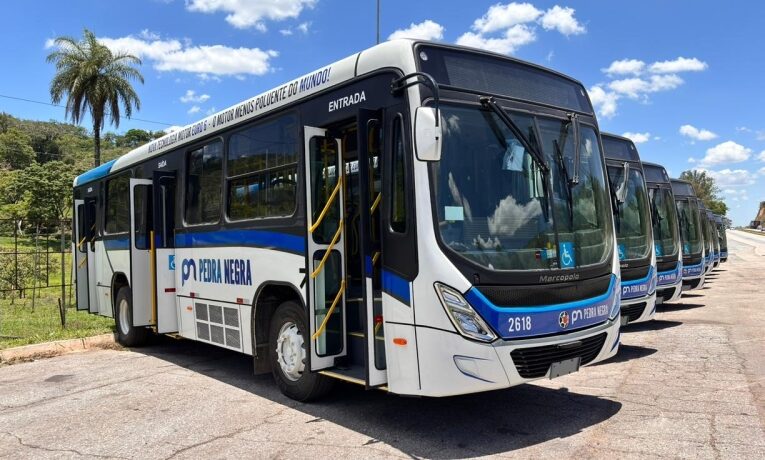 Parte da frota da Viação Pedra Negra chegou e circulou pela cidade nesta quarta-feira, 12