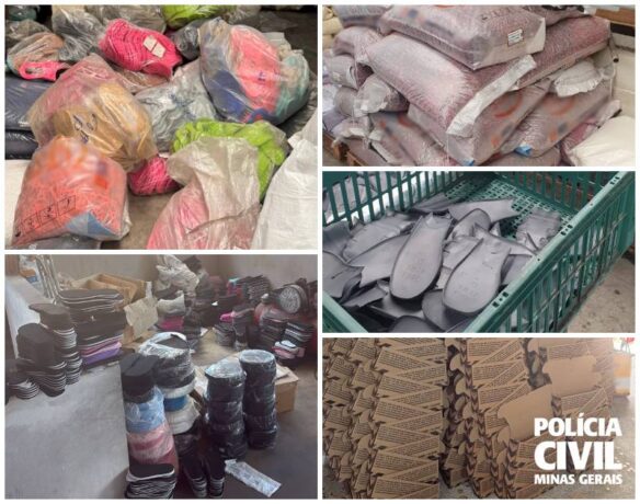 Polícia Civil faz operação contra pirataria em Nova Serrana com 23 mil calçados apreendidos