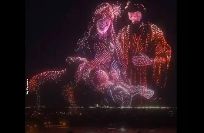 Vídeo: 5.000 drones recriam o nascimento de Jesus no céu de Mansfield, no Texas