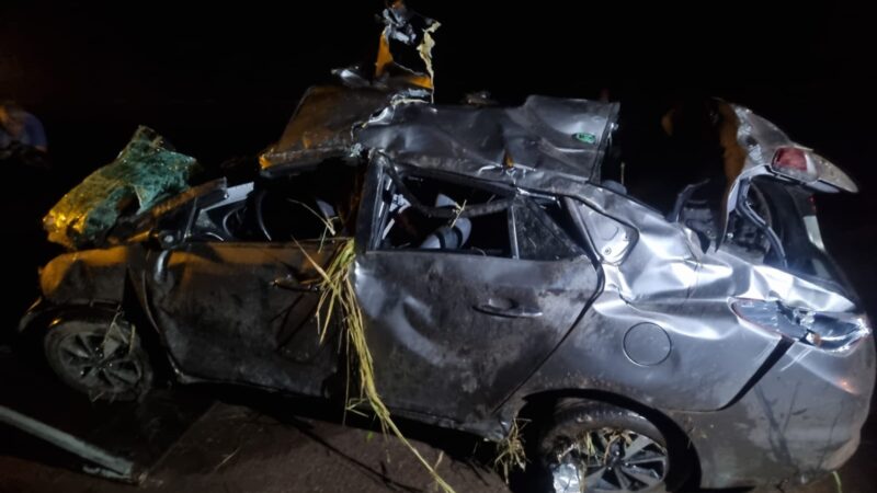 Motorista perde controle do carro e colide em barranco na MG 431