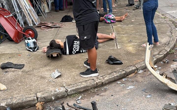 Adolescentes sofrem acidente em Santanense na condução de motocicleta na contramão