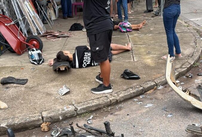 Adolescentes sofrem acidente em Santanense na condução de motocicleta na contramão