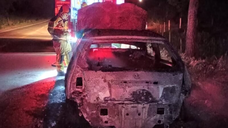 Veículo é destruído por incêndio na MG 431, entre Pará de Minas e Itaúna