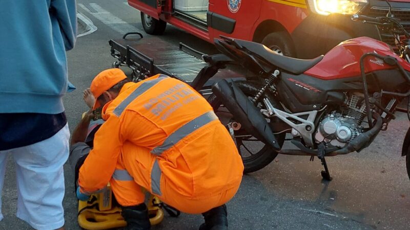 Motociclista se fere em colisão no bairro Parque Jardim Santanense