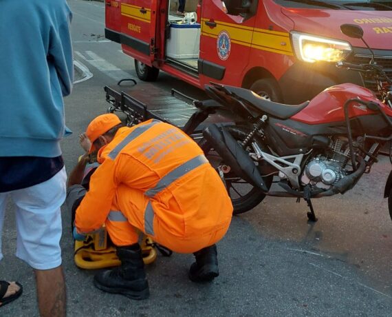 Motociclista se fere em colisão no bairro Parque Jardim Santanense