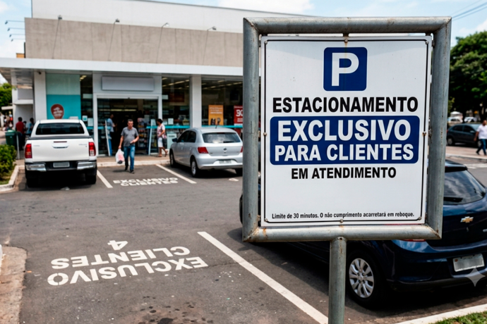Justiça determina que Drogaria Araújo retire placas de vagas exclusivas para clientes em Pará de Minas