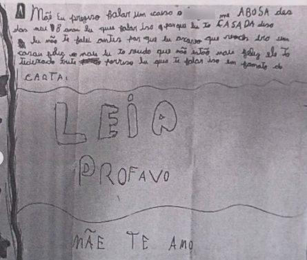 Em bilhete, menina de 10 anos conta para a mãe que vinha sendo abusada pelo padrasto em Minas